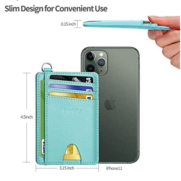 🍓2 for $13 NWOT Slim card wallet - Ocean Blue - Picture 7 of 10